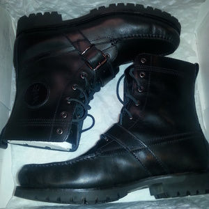 Polo Ralph Lauren Men's Black Leather Ranger Boots